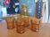 Service carafe et 3 verres ambré "BRF" vintage  ​