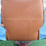 Fauteuil en cuir brun par Hjort-Knudsen
