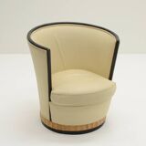 Art Deco barrel chairs and sofa, France 1930s.