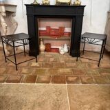 Pair of wrought iron side tables