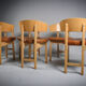 Vintage dining chairs in natural leather and beech Italy