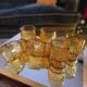 Verres ambrés en verre moulé. Années 60–70