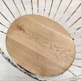 Fauteuil corbeille en métal et bois.