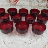 Set of 12 vintage champagne glasses Luminarc France model Sweden Ruby
