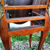 Tables de chevets en marqueterie plateau marbre style louis xv