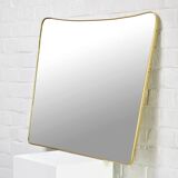 Miroir avec cadre en laiton, Italie, années 1960