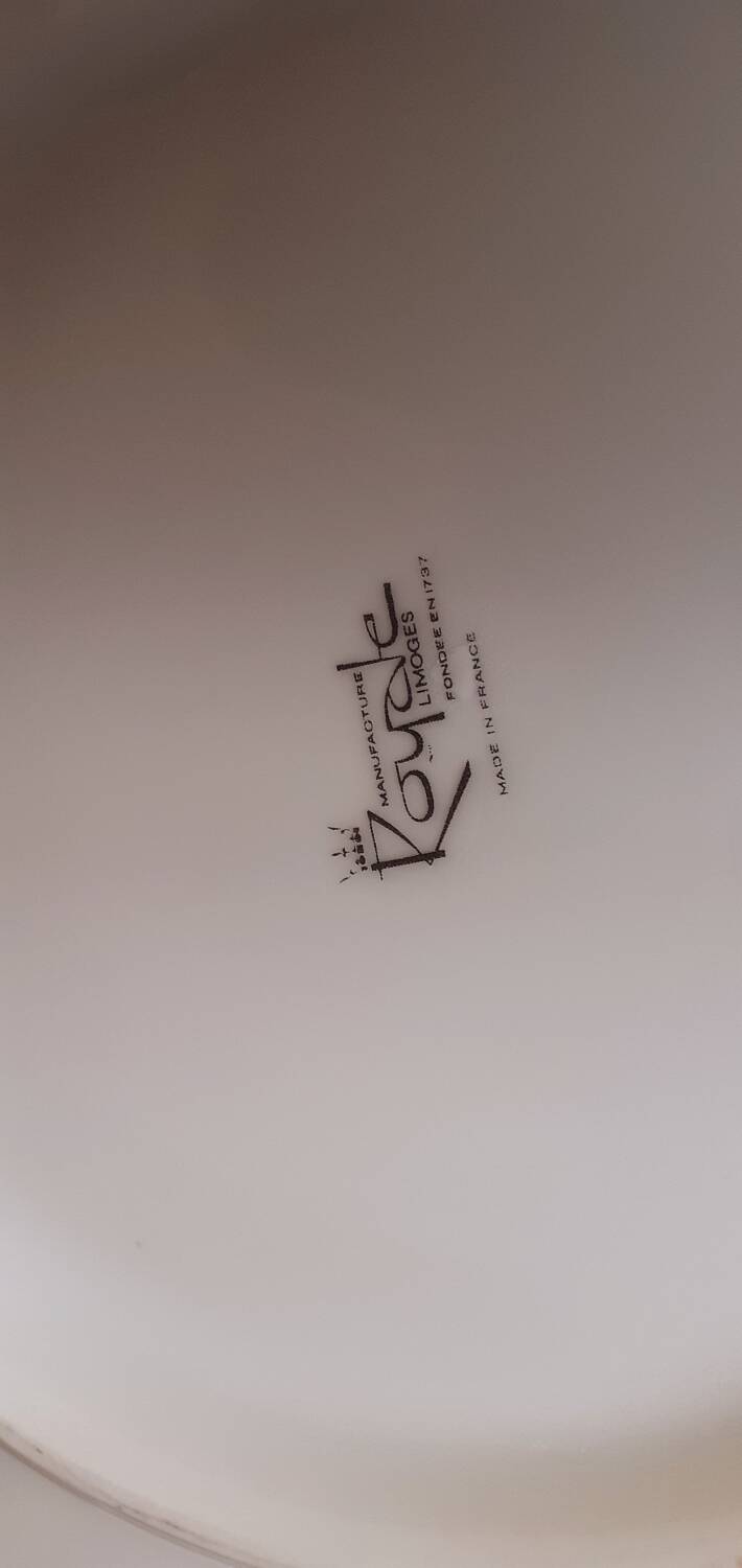 Space Age serving dish from the 70s, porcelain from the Royal Manufacture of Limoges