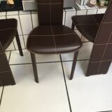 Ensemble de 4 chaises en cuir de Frag pour Roche Bobois