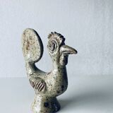 Sandstone rooster signed André Rozay, La Borne