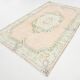 Soft Peach Muted Wool Vintage Rug For Home Decor, 184x292 Cm