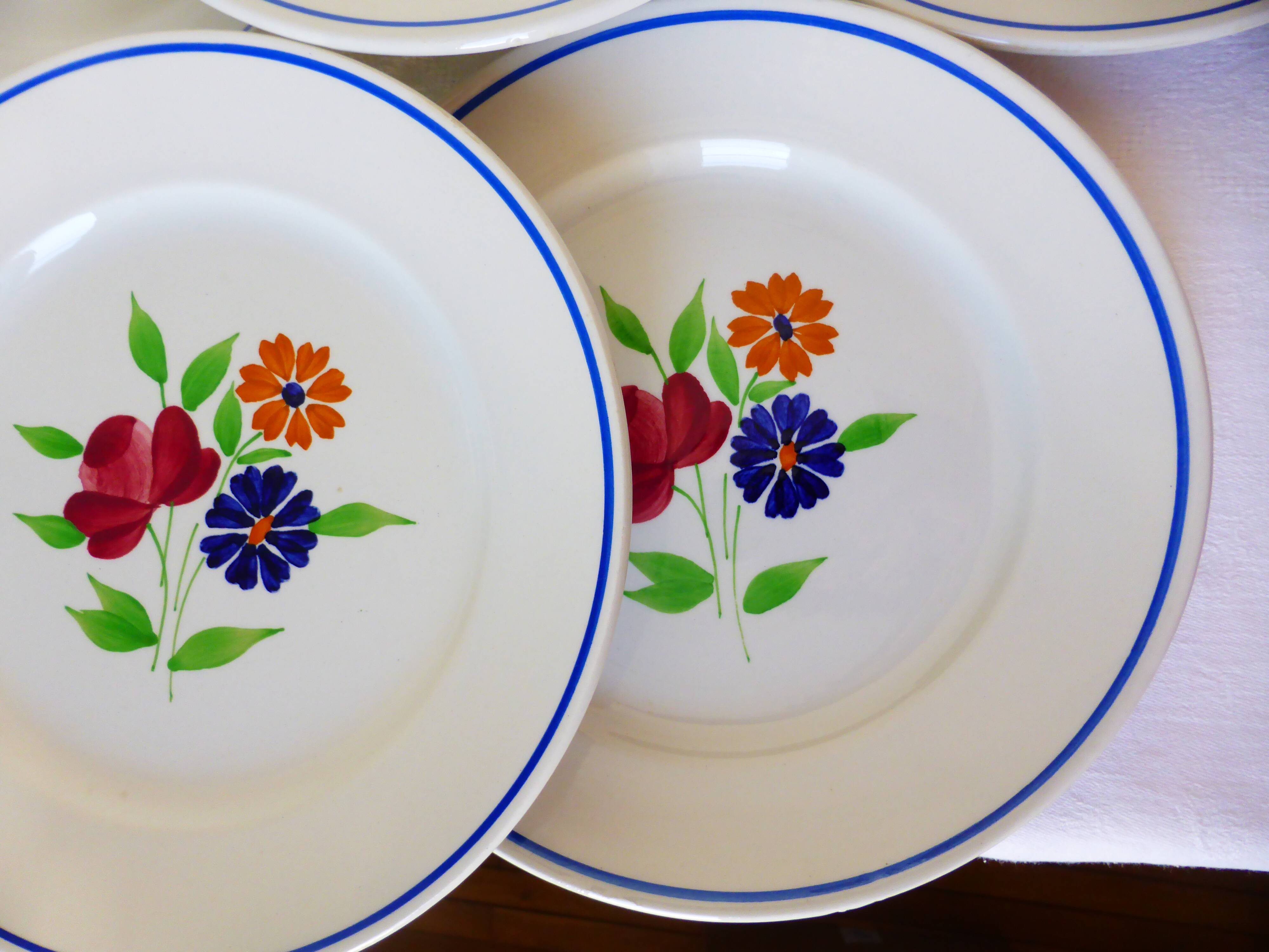6 flat plates vintage K-G Luneville model Mat 210337