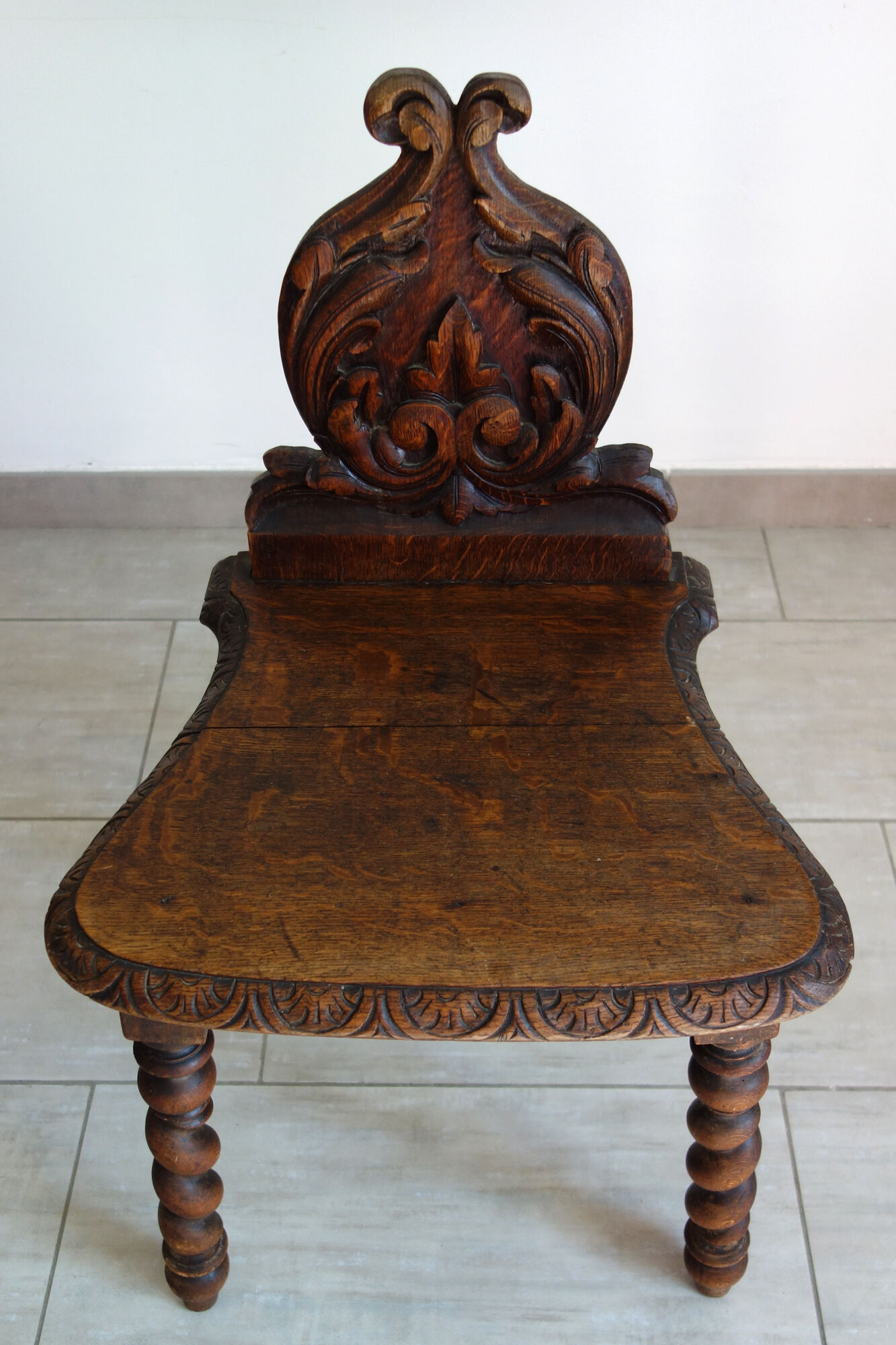 Chair wood carved folk art late 19th century