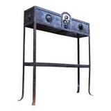 Viennese-style hammered iron flower planter holder Secession