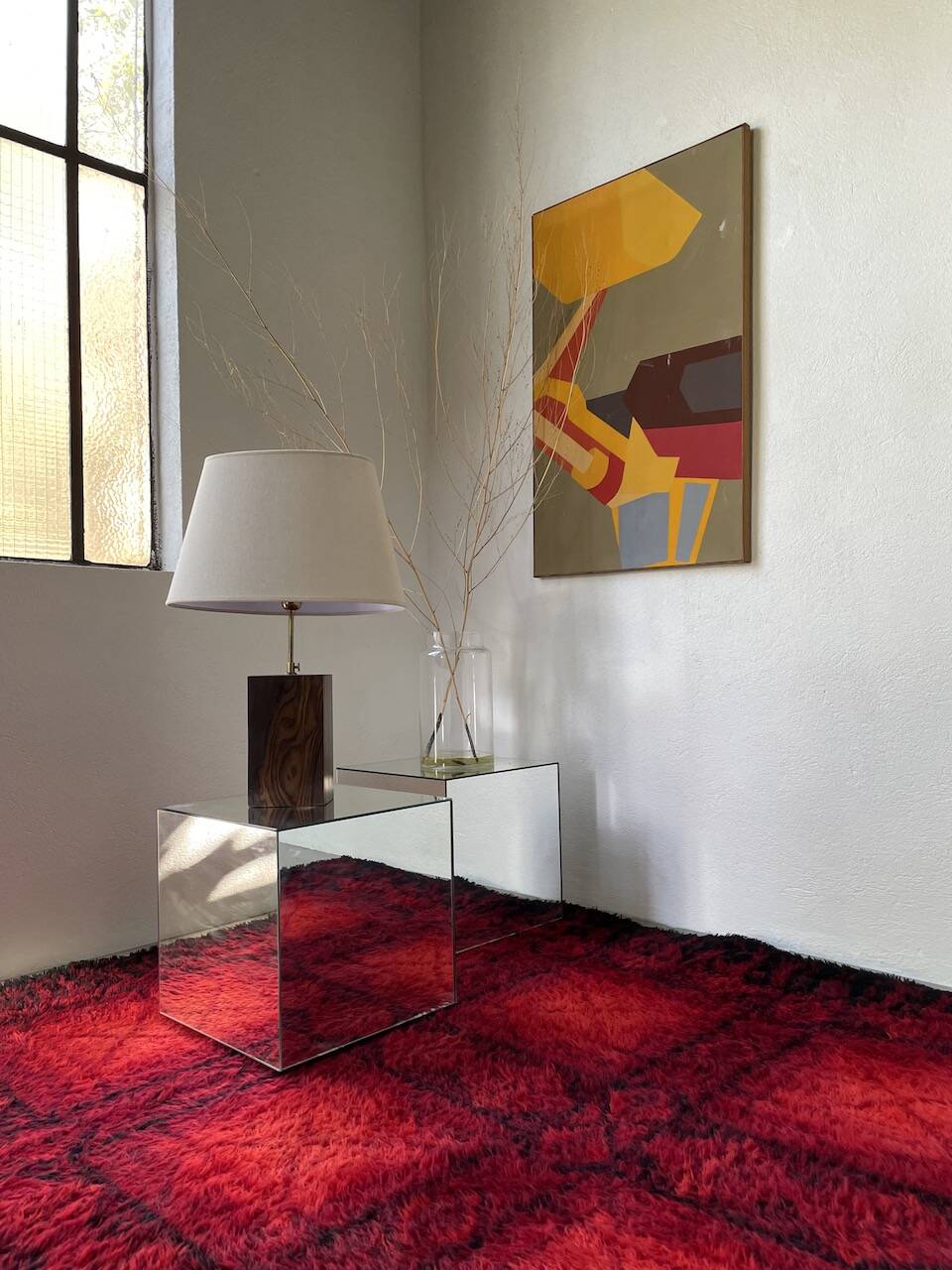 1950s wooden table lamp