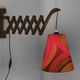 Wall lamp/scissor lamp with new shade from repurposed 1960s printed fabric by Metsovaara . Sweden 19