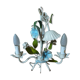 Metal chandelier bouquet of blue flowers 70s