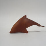 Scandinavian modern solid teak dolphin sculpture, 1950's