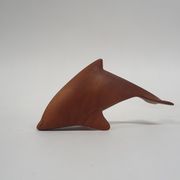 Scandinavian modern solid teak dolphin sculpture, 1950's