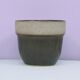 petit pot de fleur marron vintage moucheté