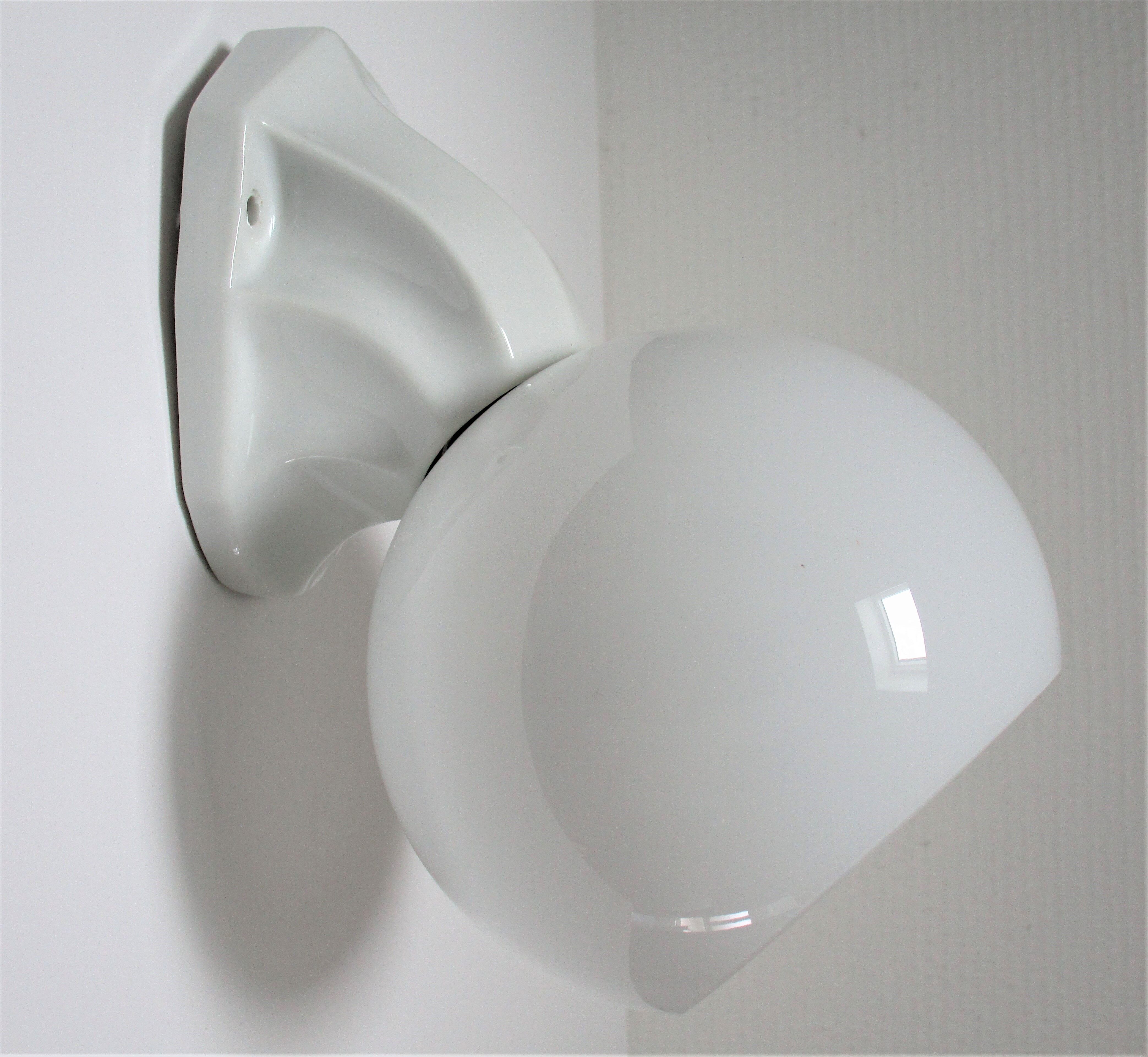 Vintage opaline porcelain wall lamp art deco style