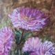 Huile sur toile « Dahlias »