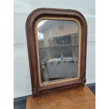 Miroir de cheminée 19ème bois et stuc