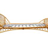 Rattan basket bed 90x190 vintage 1960