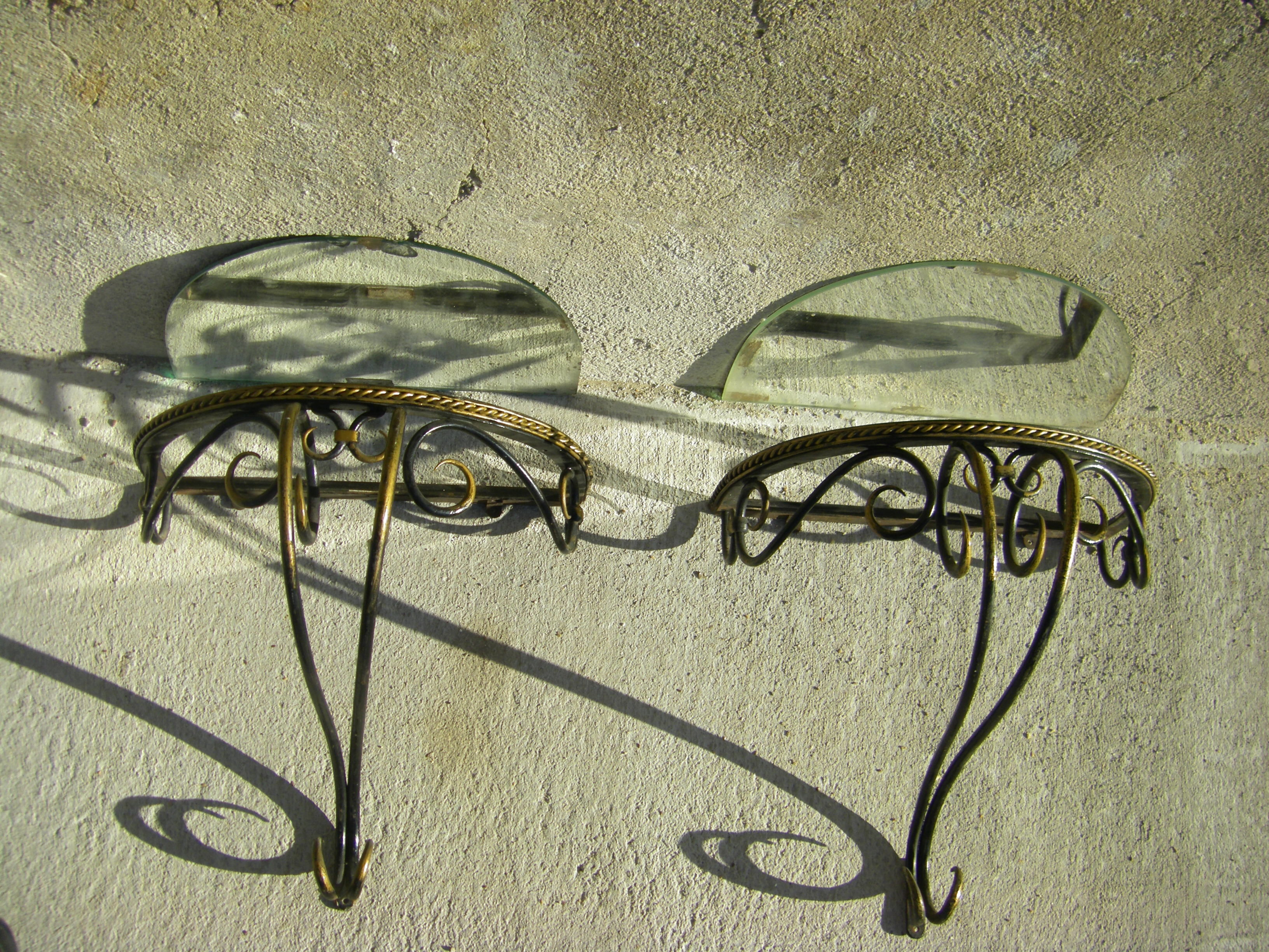 Pair of wrought iron consoles 1950