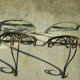 Pair of wrought iron consoles 1950