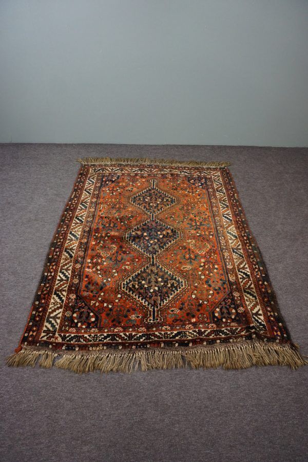 Colorful oriental carpet knotted by hand 190x130cm
