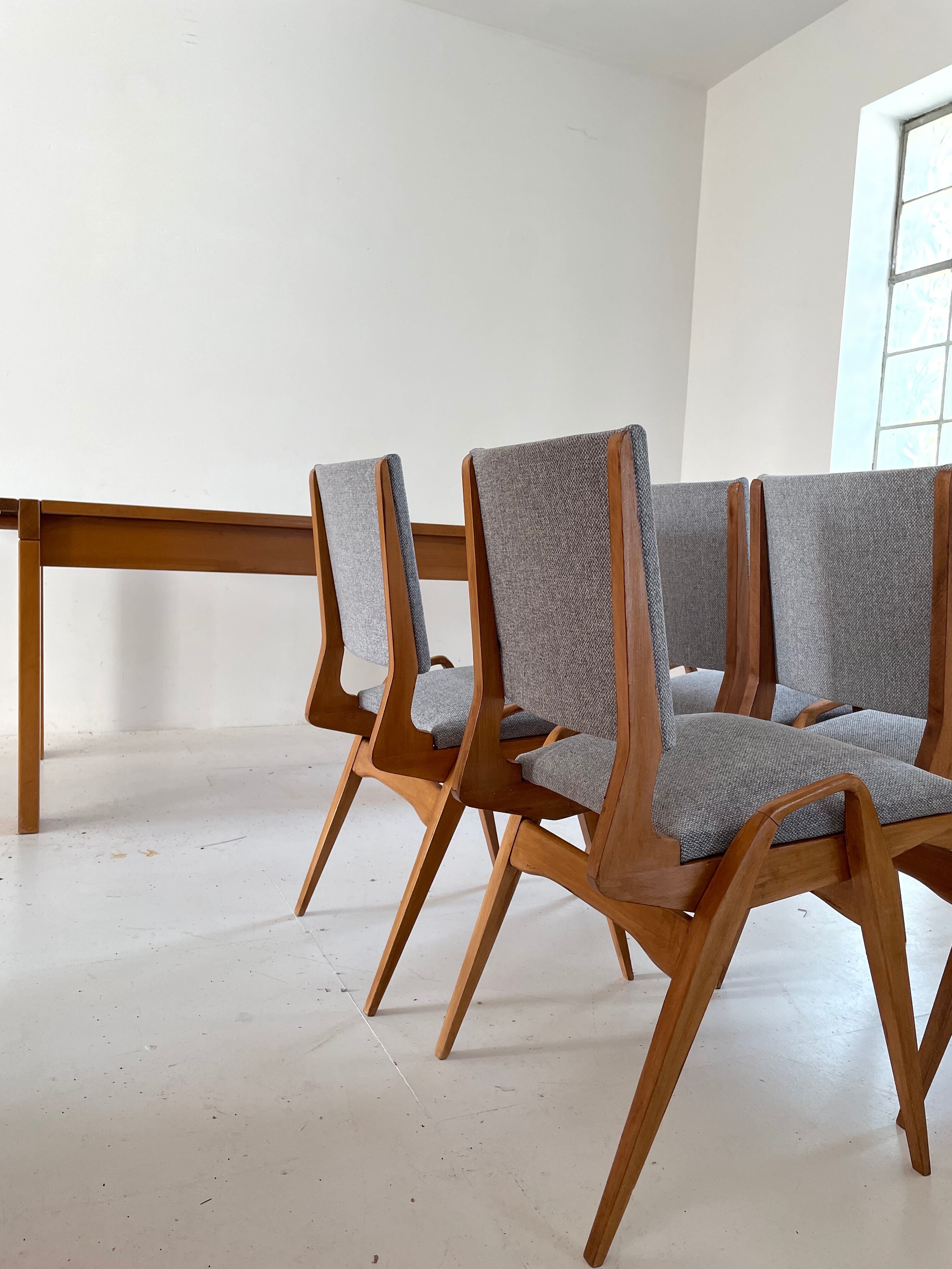 Suite of 4 chairs by Maurice Pre restored 1950