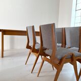 Suite of 4 chairs by Maurice Pre restored 1950