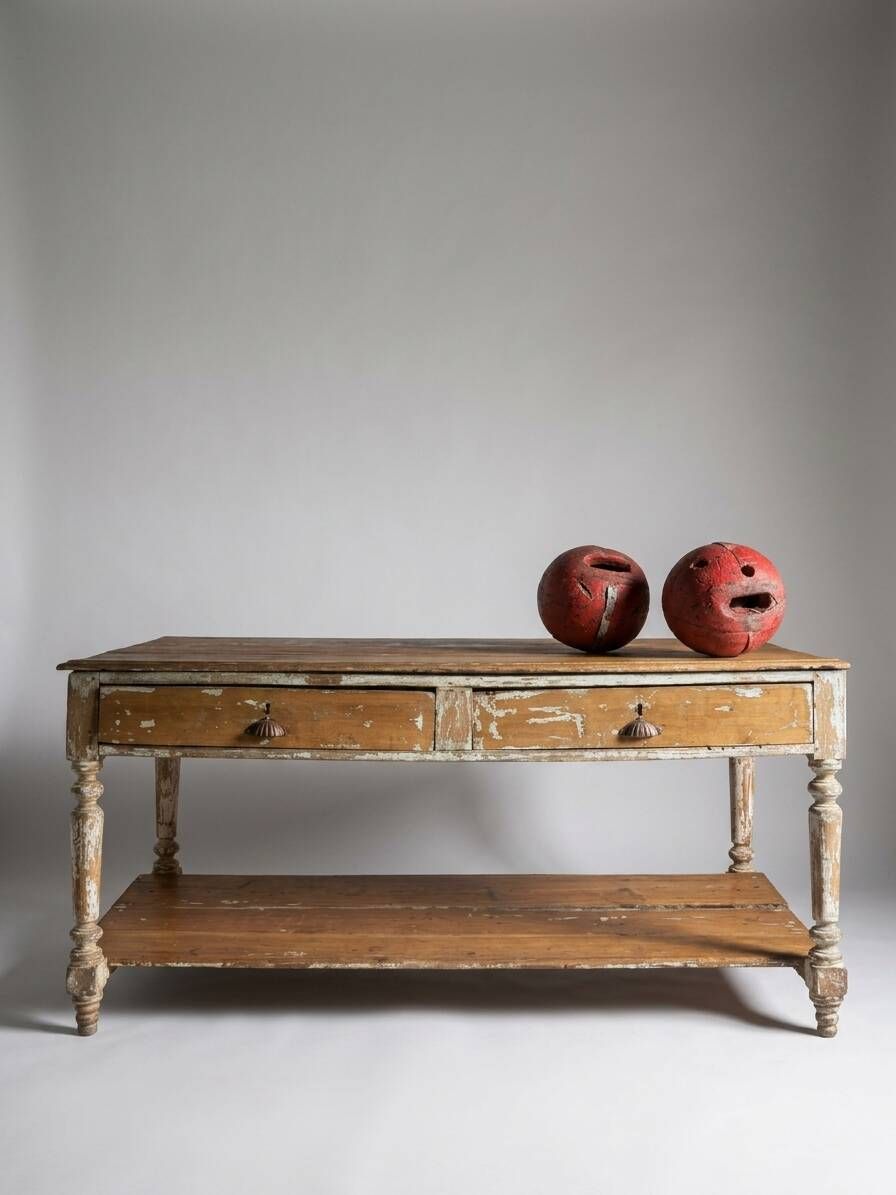 Antique wooden draper's counter