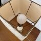 Vintage bedside lamp with marble base and gold metal