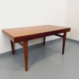 Vintage Scandinavian 50s 60s teak dining table with extension
