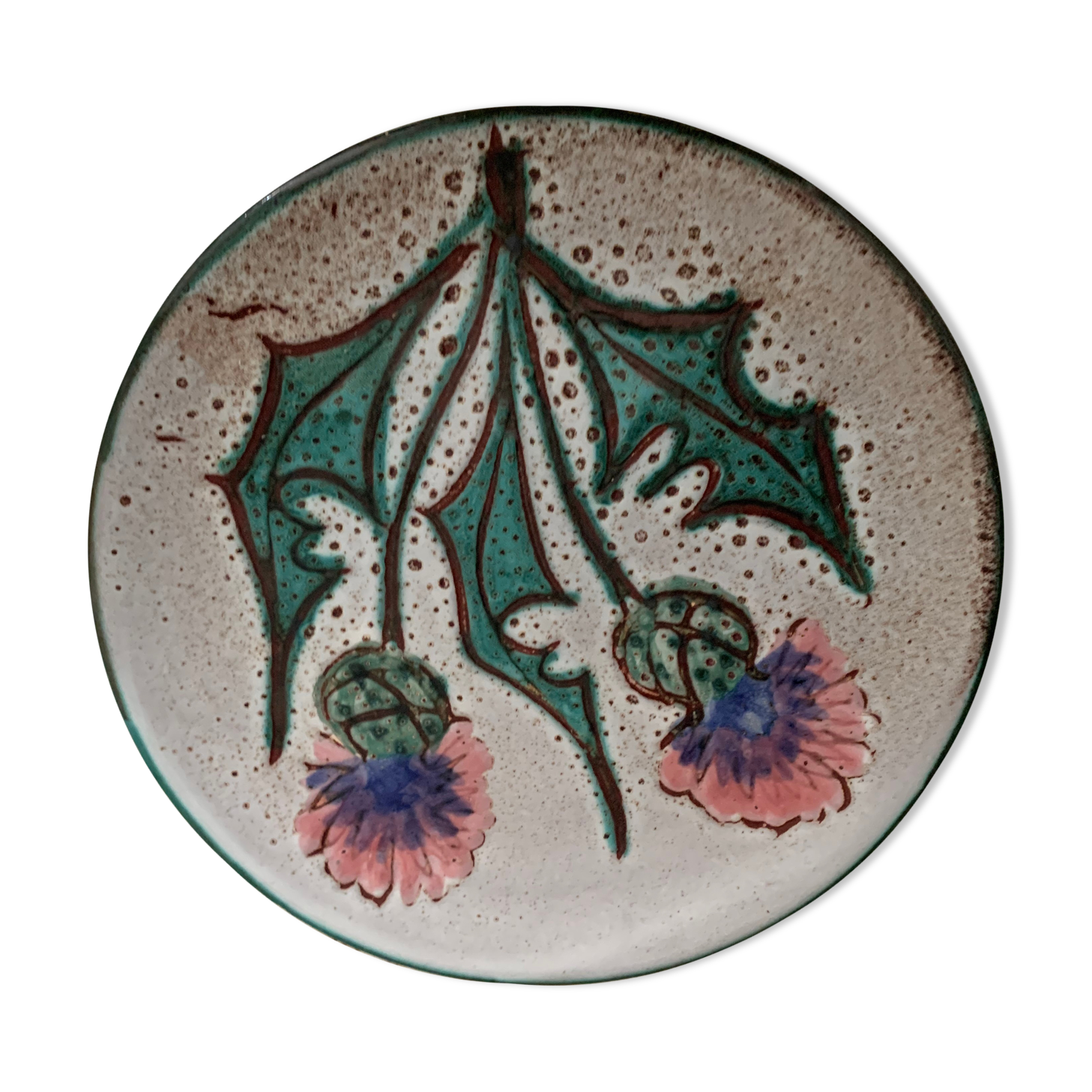 Lot of 6 plates vallauris, Thistle