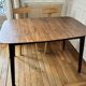 Extendable dining table for 4/6 people, dark walnut, 120/150 cm, 75 cm.