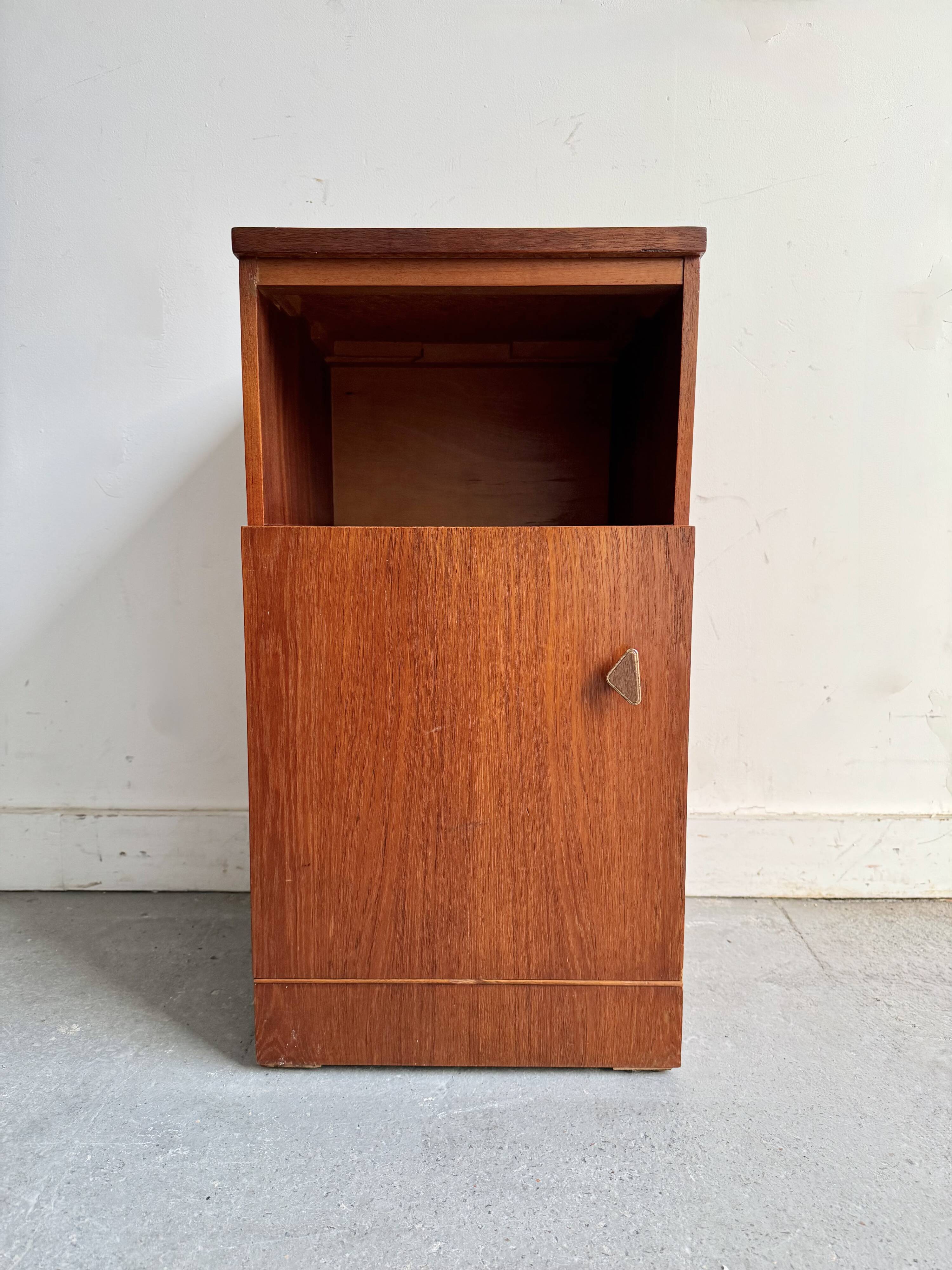 Vintage Bedside Table with Cabinet