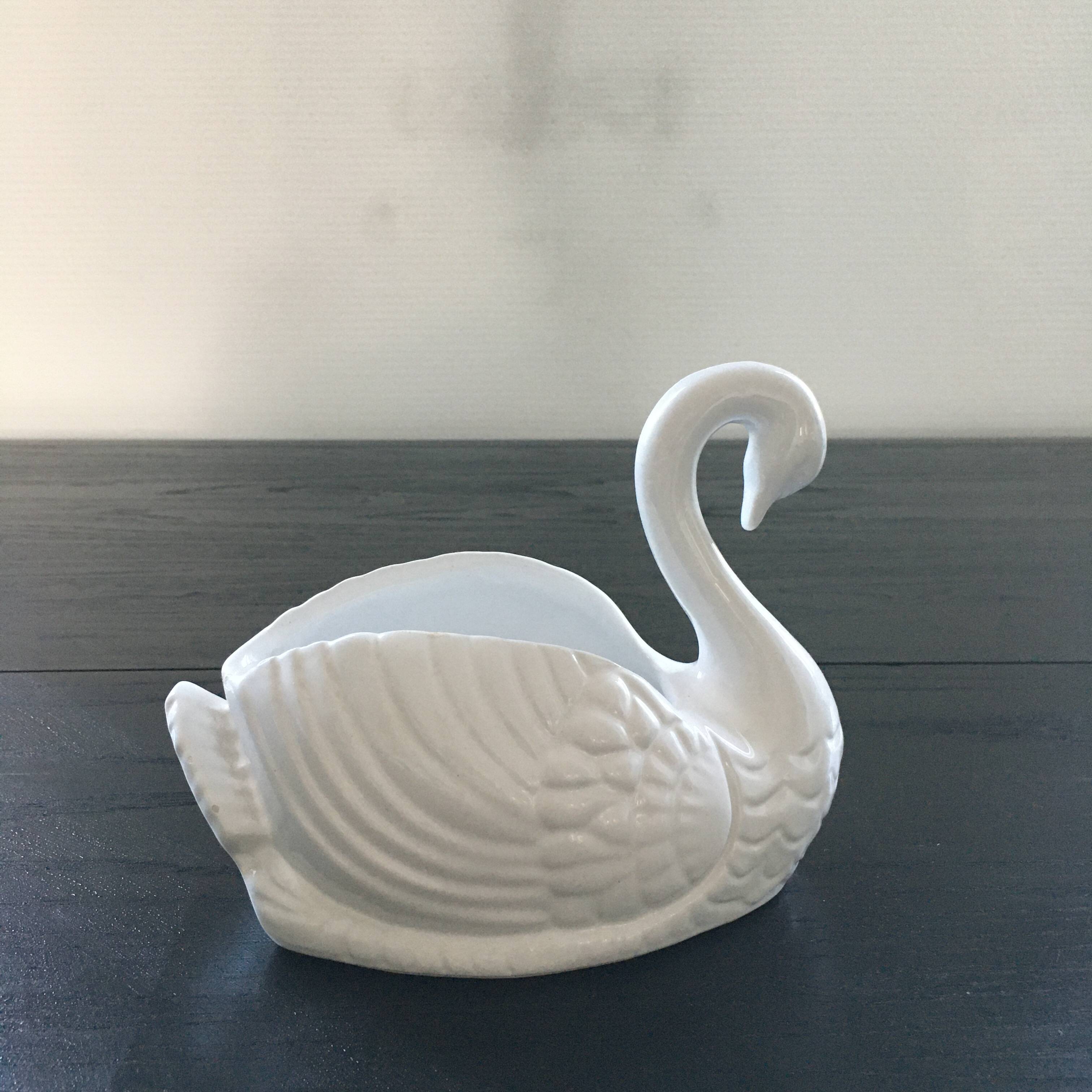 Vide poche cygne blanc