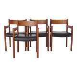 4 of 8 Vintage Armchairs, 1960s, Danish, Teak