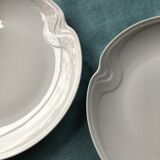 5 assiettes en porcelaine blanche