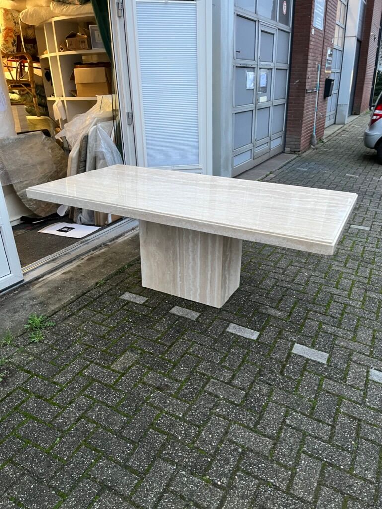 Vintage travertine dining table