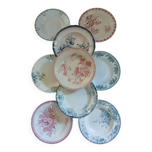 9 assiettes creuses anciennes