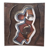 Painting and wall sculpture "Indian Jim" by F. Billion