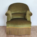 Pair of velvet toad armchairs