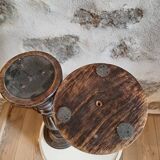 Pair of wooden candlesticks