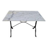 Antique cast iron and marble bistro restaurant table