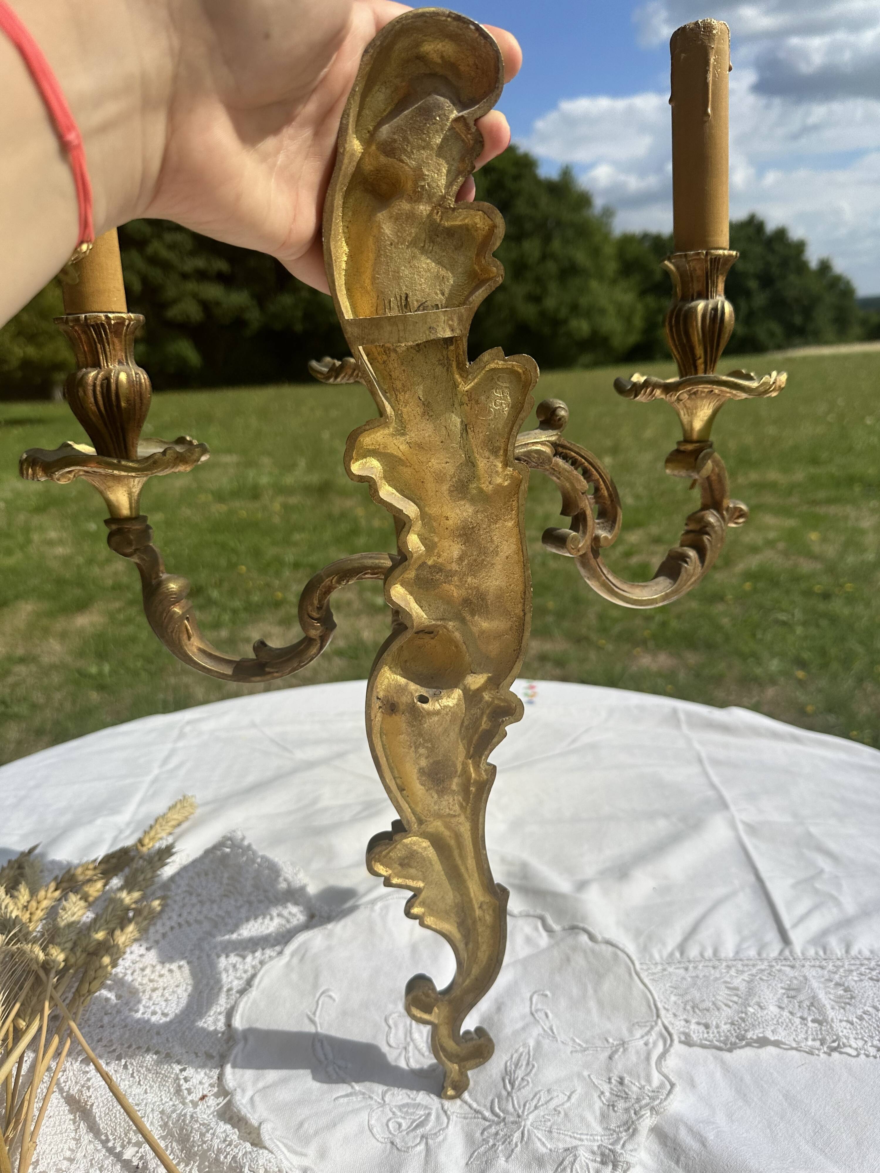 Magnificent 19th Century Louis XV Style Gilt Bronze Wall Candle Holder
