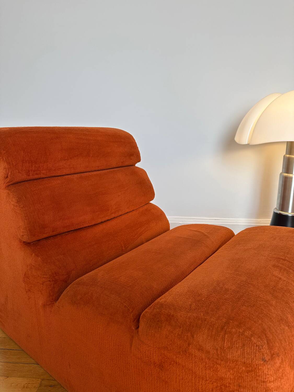 Chauffeuse / Fauteuil orange - Vintage - Design