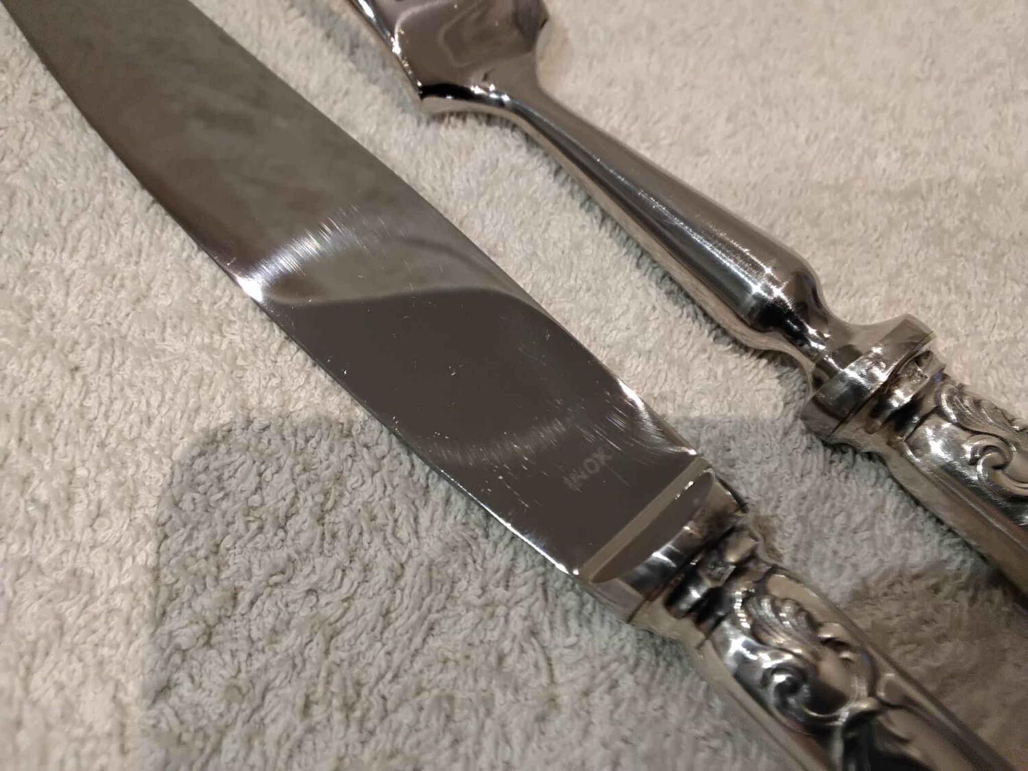 Carving service for 2 pieces, silver-plated metal, Ercuis silversmith, Louis XV style, 29